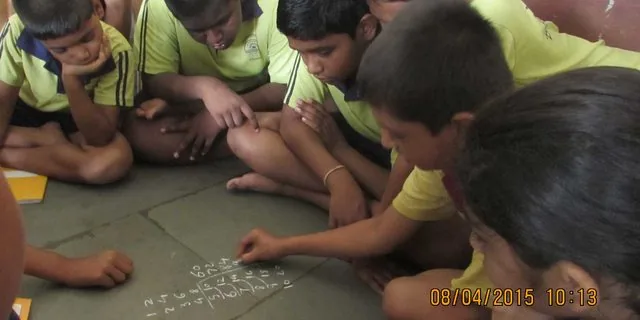 Children taking part in a community learning activity