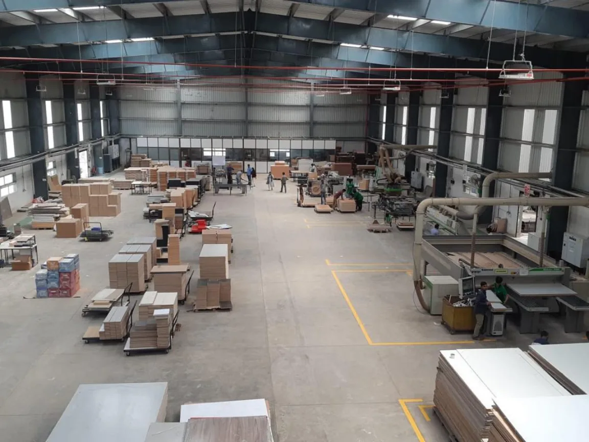 Tatsam production floor with joinery and woodworking in progress