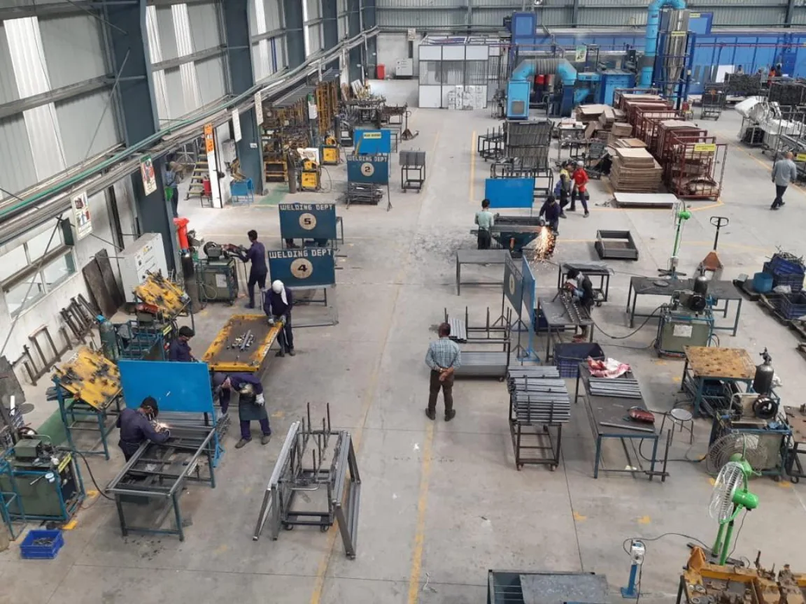 Welding department at the Tatsam manufacturing facility
