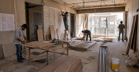 Interior project execution in progress